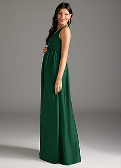 Azazie Yetta Abiti da damigella d'onore premaman Abito A-Line Plissettato Raso Elasticizzato Floor-Length image4