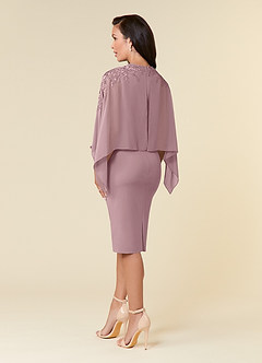 Azazie Maryam Mother of the Bride Dresses Dusty Rose Sheath Lace Chiffon Dress image3
