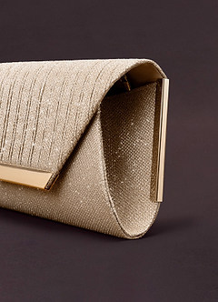 front Elegant Glitter Flap Clutch