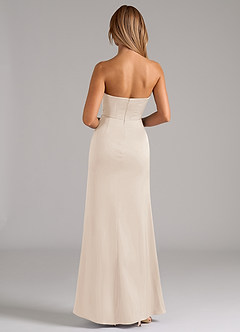 Azazie Johana Brautjungfernkleider Wandelbar Meerjungfrau-Linie Schulterfrei Stretch-Satin Kleid Alabaster Weiß image7