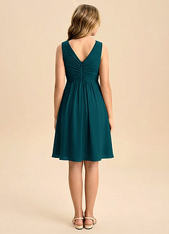 Azazie Skyla Junior Vestido de Pino de Gasa de Corte en A con Plisado image2