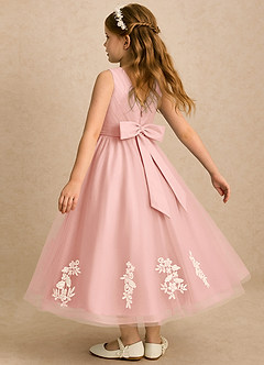 Azazie Rylie Flower Girl Dresses Rosette A-Line Lace Tulle Dress image5