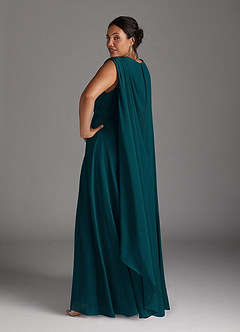 Azazie Isa Mother of the Bride Dresses Pine A-Line V-Neck Pleated Chiffon Dress image12