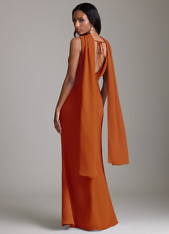 Azazie Linelle Bridesmaid Dresses Paprika Mermaid Pleated Chiffon Dress image10