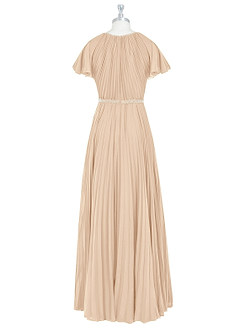 Azazie Kara Modest brudtärna klänningar Klänning A-Line Plisserad Golvlängd Chiffong image8
