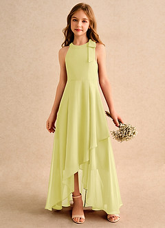 Azazie Boop Girls Formal Abiti da Ragazza di Fiori Abito A-Line in Chiffon Fiocco Sorbetto Al Limone image4