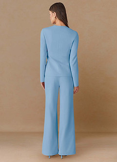 front Elara Niebieskie Niebo Dwuczęściowy garnitur Extreme-Plunge Refined Weave