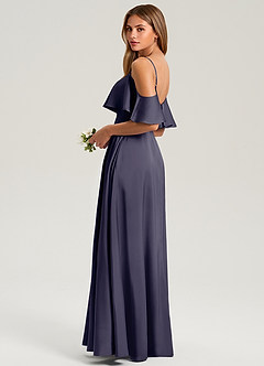 Azazie Jean Brautjungfernkleider A-Linie Schulterfrei Stretch-Satin Kleid Sturm image4