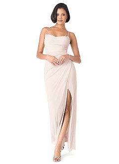 Azazie Ashana Bridesmaid Dresses Rose Petal Sheath Sweetheart Lace Mesh Dress image1