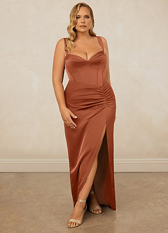 Christian Siriano Bridal for Azazie 1017 Brautjungfernkleider Etui Herzausschnitt Stretch-Satin Kleid Zedernrose image9