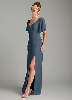 Azazie Ambrosia Bridesmaid Dresses Neptune A-Line Pleated Chiffon Dress image4
