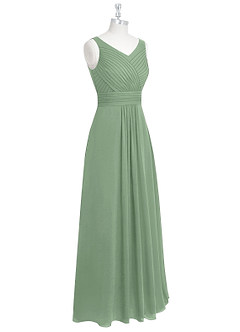 Azazie Pierrette Bridesmaid Dresses Matcha A-Line Pleated Chiffon Dress image9