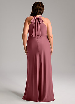 Azazie Doretta Bridesmaid Dresses Desert Rose Mermaid Pleated Stretch Satin Dress image10