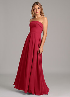 Azazie Lucienne Bridesmaid Dresses Scarlet A-Line Strapless Chiffon Convertible Dress image4