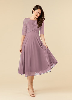 Azazie Gracelyn Mother of the Bride Dresses Dusty Rose A-Line Lace Dress image1