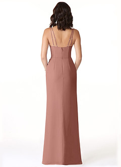 Azazie Leo Bridesmaid Dresses Cedar Rose Mermaid V-Neck Pleated Chiffon Dress image2