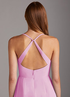 Azazie Manila Bridesmaid Dresses Candy Pink Sheath V-Neck Chiffon Dress image5