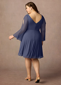 Azazie Teraso Mother of the Bride Dresses Stormy A-Line Pleated Mesh Dress image10