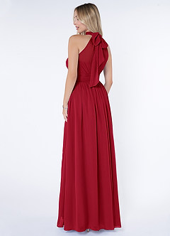 Azazie Iman Bridesmaid Dresses Scarlet A-Line A-Line Ruched Chiffon Dress image5