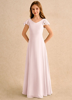 Azazie Nari Girls Formal Flower Girl Klänningar Klänning A-Line i Chiffong med ärmar image6