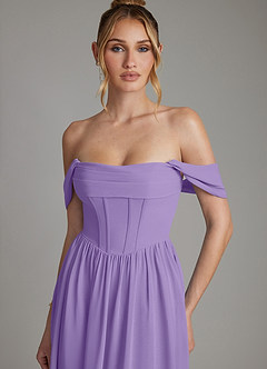 Azazie Caterina Bridesmaid Dresses Tahiti A-Line Corset Chiffon Dress image8