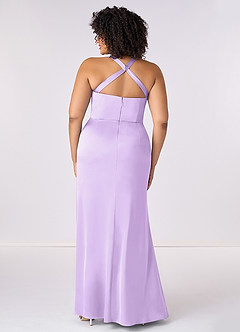 Barbie ♥ Azazie Bridesmaid Dresses Lilac Mermaid Pleated Stretch Satin Dress image7