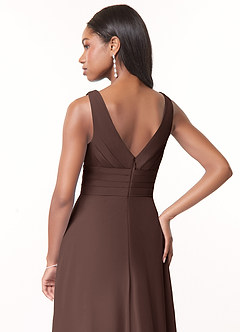 Azazie Julianna Brudepigekjoler En streg Chiffon Gulv-længde Kjole image4