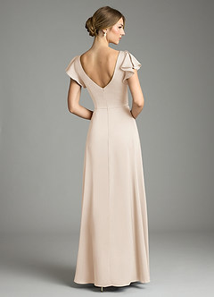 Azazie Omari Bridesmaid Dresses White Alabaster A-Line Stretch Satin Dress image2