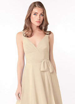 Azazie Diana Bridesmaid Dresses A-Line Pleated Chiffon Knee-Length Dress image5