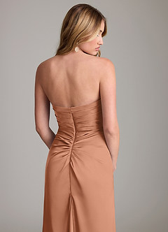 Azazie Lucille Bridesmaid Dresses Bronzer Mermaid Strapless Stretch Satin Convertible Dress image7