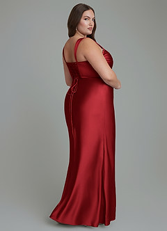 Azazie Agustina Bridesmaid Dresses Scarlet Mermaid Corset Stretch Satin Dress image8