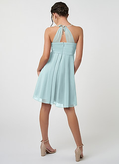 Azazie Ginny Junior Mist A-Line Pleated Chiffon Dress image2