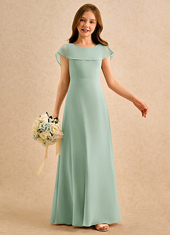 Azazie Kittie Girls Formal Flower Girl Klänningar Klä A-Line i Chiffong image6
