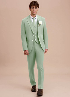 front Ethan Dusty Sage Refined Weave Suit Jacket