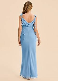 Azazie Trinity Junior Powder Blue Mermaid Pleated Chiffon Dress image2