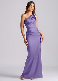 Azazie Akilah Bridesmaid Dresses Tahiti Mermaid One Shoulder Stretch Satin Dress image1