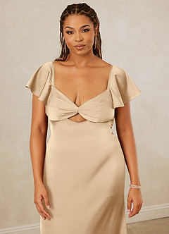 Christian Siriano Bridal for Azazie 1005 Brautjungfernkleider Etui Herzausschnitt Stretch-Satin Kleid Champagner image14