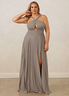 Christian Siriano Bridal for Azazie 1009 Brautjungfernkleider A-Linie Plissee Chiffon Kleid Taupe image11