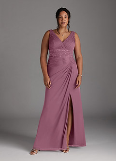 Azazie Winona Mother of the Bride Dresses Vintage Mauve Mermaid Sequins Mesh Dress image7
