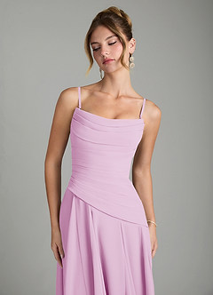 Azazie Gabriela Bridesmaid Dresses Candy Pink A-Line Corset Chiffon Dress image9