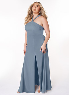 Azazie Rue Bridesmaid Dresses Twilight A-Line Halter Chiffon Dress image9
