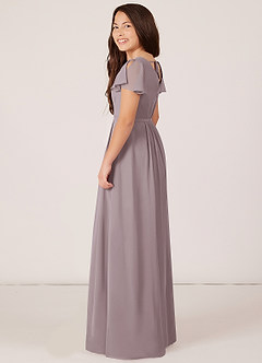 Azazie Peony Junior Dusk A-Line Pleated Chiffon Dress image5