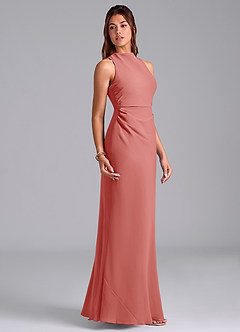 Azazie Evadne Suknie dla druhen Osłona Pofałdowany Szyfon Do ziemi Sukienka image4