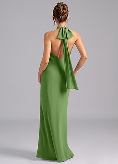 Azazie Velli Bridesmaid Dresses Basil Mermaid High Neck Chiffon Dress image2