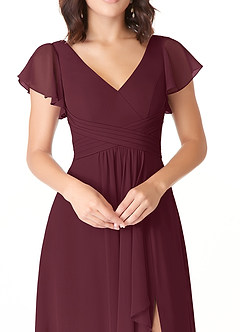 Azazie Omari Vestidos de madrinha de casamento Vestido Cabernet de Chiffon de Linha A image5