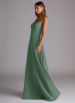 Azazie Marley Bridesmaid Dresses Eucalyptus A-Line Off the Shoulder Chiffon Convertible Dress image6