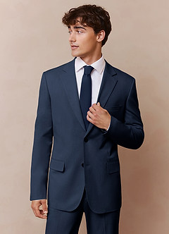 front James Dark Navy Structured Stretch Suit Jacket
