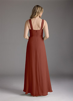 Azazie Weisz Kleider für die Brautmutter A-Linie Quadratischer Ausschnitt Gefaltet Chiffon Kleid Rotbraun image6