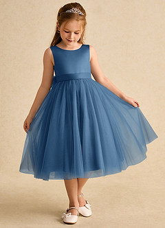 Azazie Winnie Flower Girl Dresses Twilight Ball-Gown Bow Tulle Dress image2