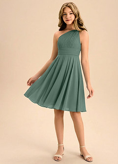 Azazie Charlize Junior Klä av A-Line i Chiffong Plisserad image1